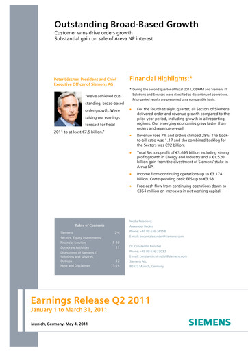 Thumbnail Siemens Quarterly Report 2011-q2