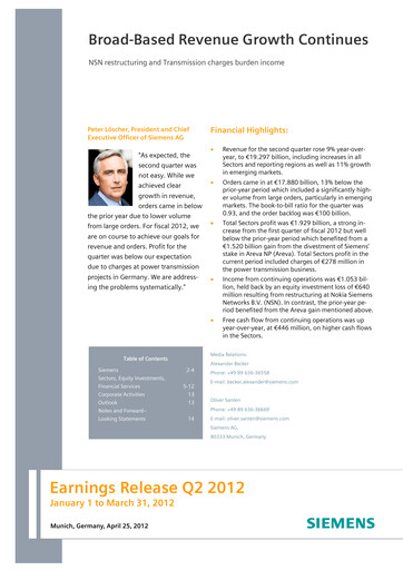 Thumbnail Siemens Quarterly Report 2012-q2