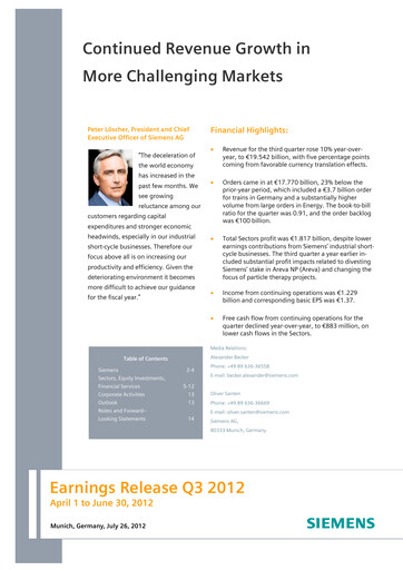 Thumbnail Siemens Quarterly Report 2012-q3