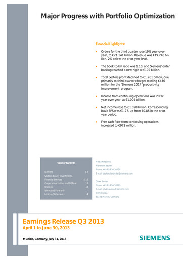 Thumbnail Siemens Quarterly Report 2013-q3