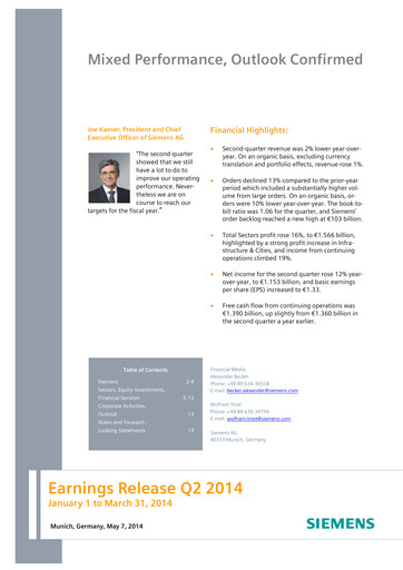 Thumbnail Siemens Quarterly Report 2014-q2