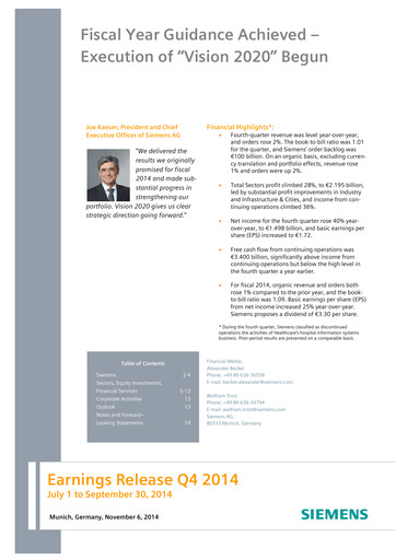Thumbnail Siemens Quarterly Report 2014-q4