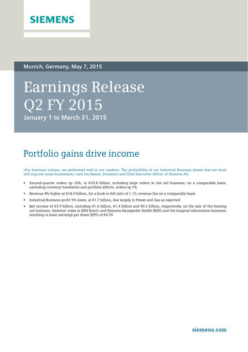 Thumbnail Siemens Quarterly Report 2015-q2