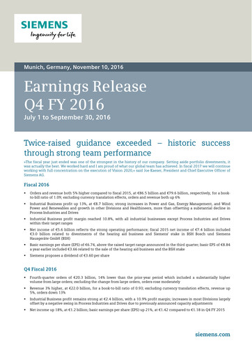 Thumbnail Siemens Quarterly Report 2016-q4
