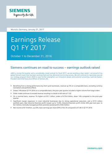 Thumbnail Siemens Quarterly Report 2017-q1