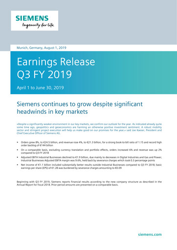 Thumbnail Siemens Quarterly Report 2019-q3