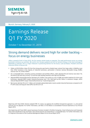 Thumbnail Siemens Quarterly Report 2020-q1