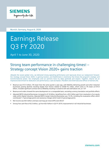 Thumbnail Siemens Quarterly Report 2020-q3