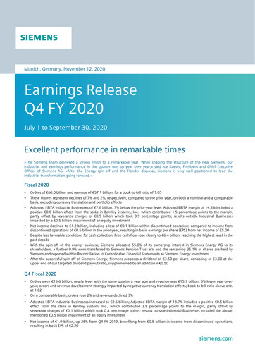 Thumbnail Siemens Quarterly Report 2020-q4