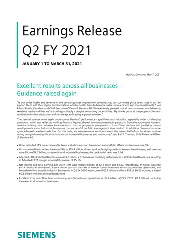 Thumbnail Siemens Quarterly Report 2021-q2