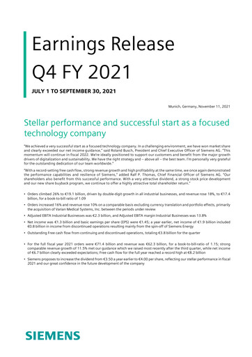 Thumbnail Siemens Quarterly Report 2021-q4