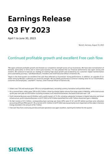 Thumbnail Siemens Quarterly Report 2023-q3
