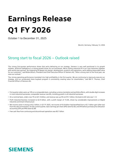 Thumbnail Siemens Quarterly Report 2026-q1