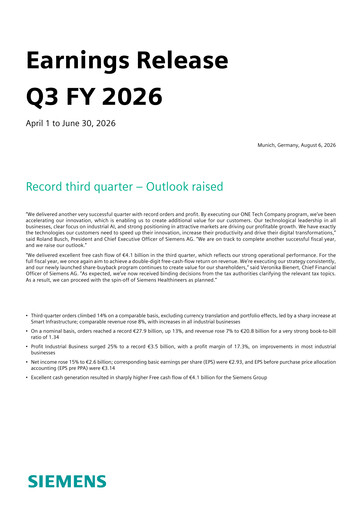 Thumbnail Siemens Quarterly Report 2026-q3