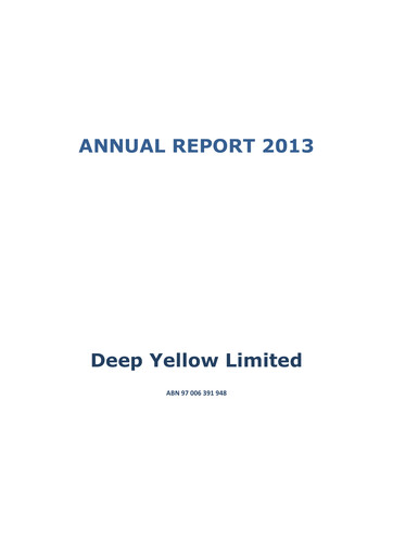 Thumbnail Deep Yellow Annual Report 2013