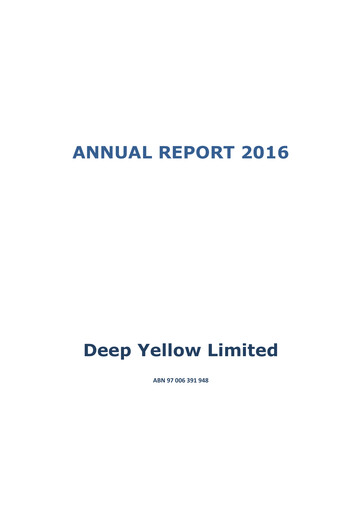 Thumbnail Deep Yellow Annual Report 2016
