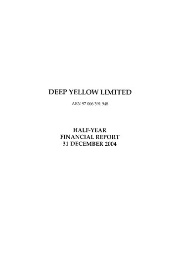 Thumbnail Deep Yellow Financial Report 2005-h1