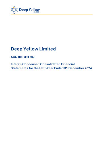 Thumbnail Deep Yellow Financial Report 2025-h1