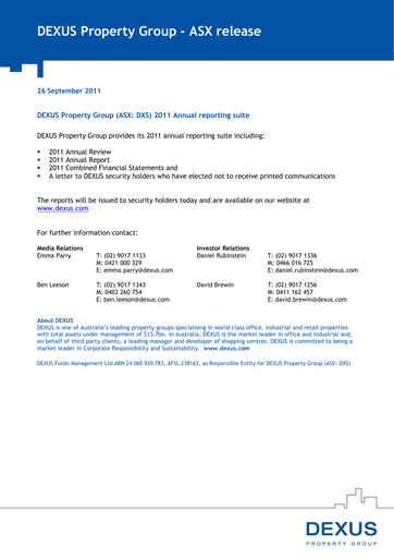 Thumbnail Dexus Annual Report 2011