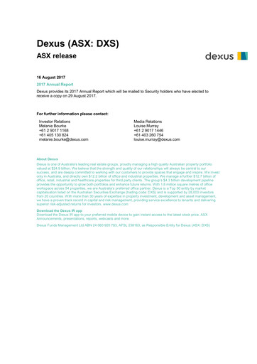 Thumbnail Dexus Annual Report 2017