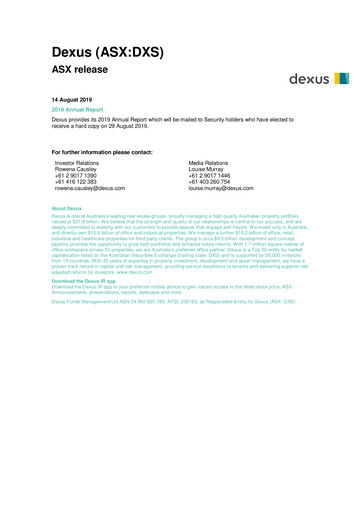 Thumbnail Dexus Annual Report 2019