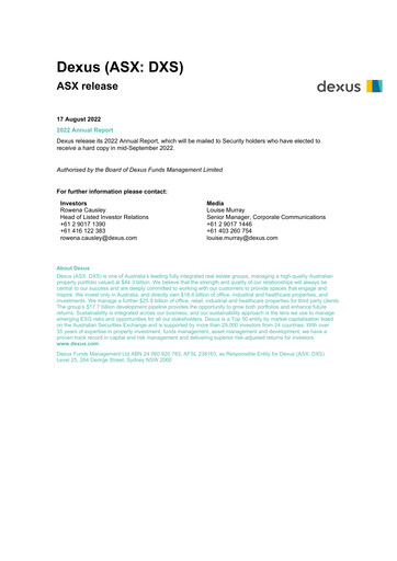 Thumbnail Dexus Annual Report 2022