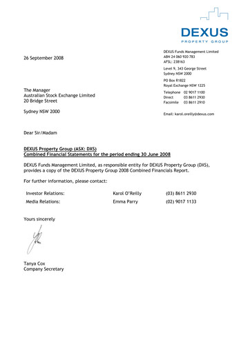 Thumbnail Dexus Financial Statement 2008