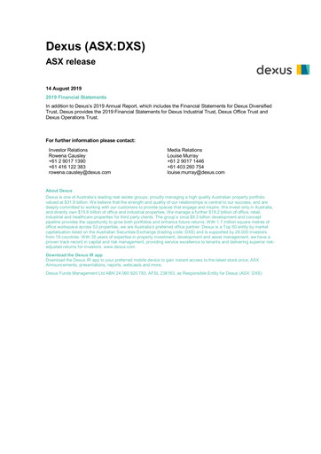 Thumbnail Dexus Financial Statement 2019