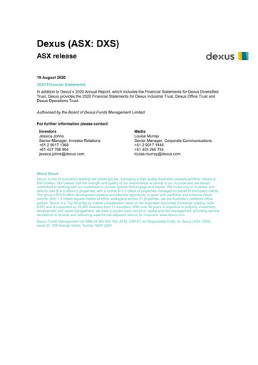 Thumbnail Dexus Financial Statement 2020