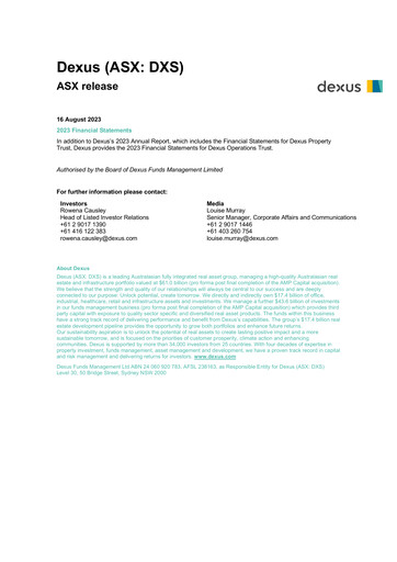 Thumbnail Dexus Financial Statement 2023