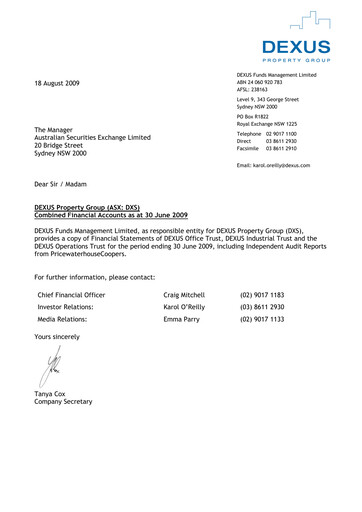 Thumbnail Dexus Financial Statement fy2009