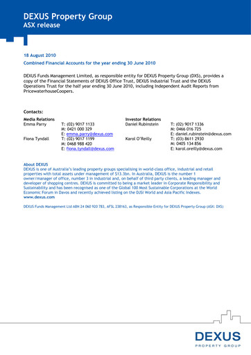 Thumbnail Dexus Financial Statement fy2010