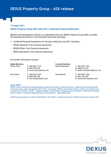 Thumbnail Dexus Financial Statement fy2011
