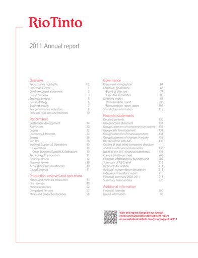 Thumbnail Rio Tinto Annual Report 2011