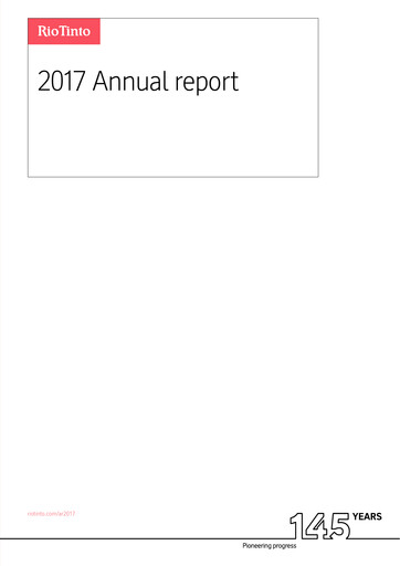 Thumbnail Rio Tinto Annual Report 2017