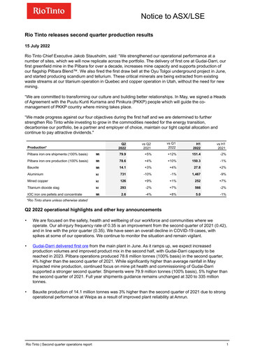 Thumbnail Rio Tinto Quarterly Report 2022-q2
