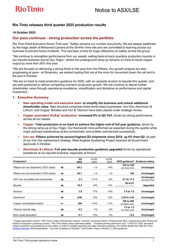 Thumbnail Rio Tinto Quarterly Report 2025-q3