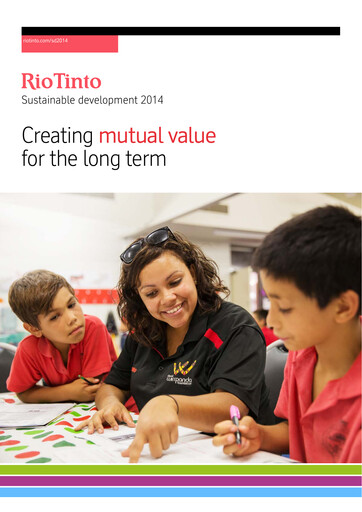 Thumbnail Rio Tinto Sustainability Report 2014