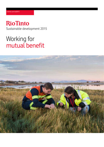 Thumbnail Rio Tinto Sustainability Report 2015