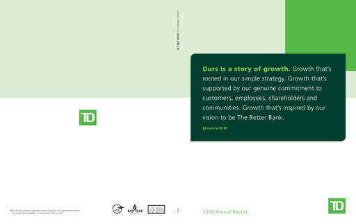 Thumbnail Toronto Dominion Bank Annual Report 2010
