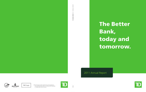 Thumbnail Toronto Dominion Bank Annual Report 2011