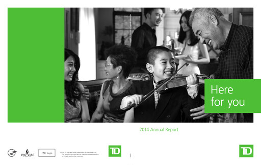 Thumbnail Toronto Dominion Bank Annual Report 2014