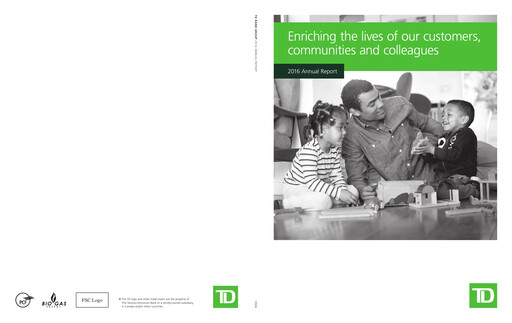 Thumbnail Toronto Dominion Bank Annual Report 2016