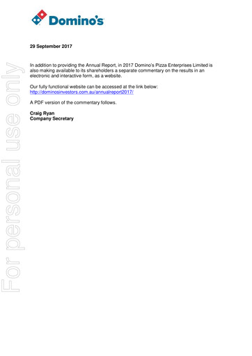 Thumbnail Domino's Pizza Enterprises (Australia) Annual Report 2017