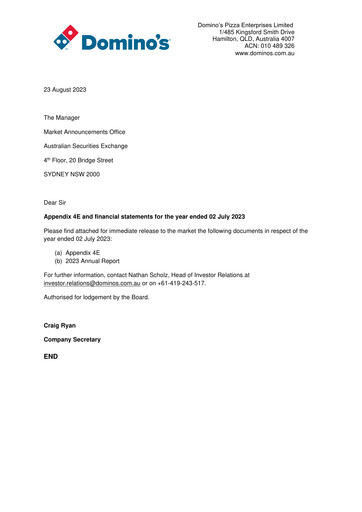 Thumbnail Domino's Pizza Enterprises (Australia) Annual Report 2023