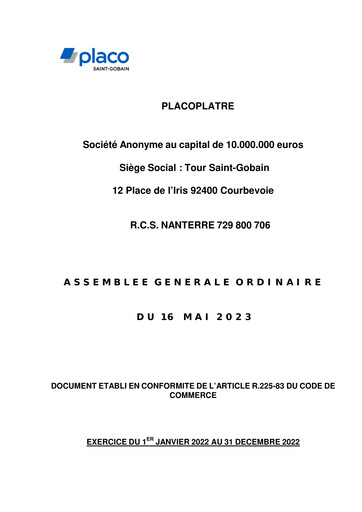 Thumbnail Placoplatre Annual Report 2022