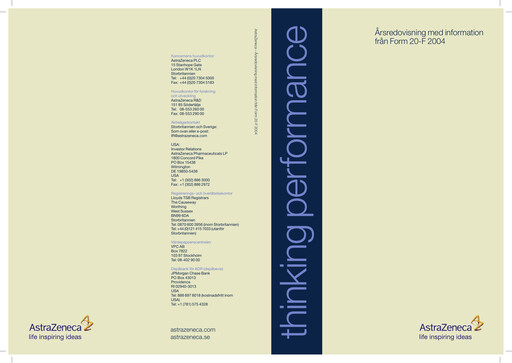 Vorschaubild AstraZeneca Jahresbericht 2004