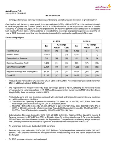 Thumbnail AstraZeneca Half-year Report 2018-h1