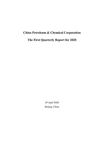 Thumbnail Sinopec Quarterly Report 2020-q1