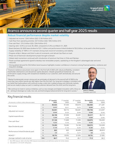 Thumbnail Saudi Aramco Half-year Report 2025-h1